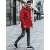 Pánská bunda parka zimní červená Dstreet TX2995z (Velikost S, Barva Červená)