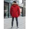 Pánská bunda parka zimní červená Dstreet TX2995z (Velikost S, Barva Červená)