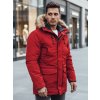 Pánská bunda parka zimní červená Dstreet TX2995z (Velikost S, Barva Červená)