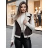 Dámská vesta s kožíškem WOOLZIP Dstreet TY4746z (Velikost S, Barva Béžová)
