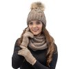 Komplet Vivisence 7014 Kmpl+R čepice, šála, rukavice (Velikost UNI, Barva Béžová)