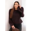 Svetr dámský z moheru s bufkovými rukávy fango (Velikost UNI, Barva Hnědá)
