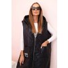 Dámská prošívaná vesta Plus Size s kapucí na zip Janina (Velikost UNI, Barva Černá)