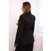 Dámské sako ART8759 s páskem a krajkovým zakončením rukávů (Velikost UNI, Barva Černá)