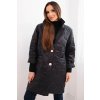 Dámská bunda Plus Size prošívaná s ozdobnými knoflíky a límcem černá (Velikost UNI, Barva Černá)