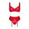 Komplet Obsessive Amor Cherris 3-pcs set (Velikost L/XL, Barva Červená)