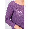 Svetr s ažurovým zdobením (Velikost UNI, Barva Fialová)