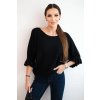 Dámský svetr s ozdobným manžetou (Velikost UNI, Barva Černá)