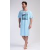 Pánská noční košile s krátkým rukávem Wander (Barva Modrá - světle, Velikost M)