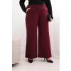Dámské kalhoty Plus Size s širokou nohavicí a elastickým pasem (Velikost UNI, Barva Hnědá)