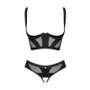 Komplet Obsessive Chic Amoria 2-pcs crotchless set (Velikost XS/S, Barva Černá)