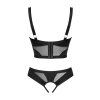 Komplet Obsessive Chic Amoria 2-pcs crotchless set (Velikost XS/S, Barva Černá)