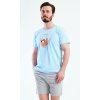 Pánské pyžamo šortky Pohodář (Barva Modrá - světle, Velikost M)