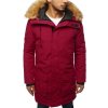 Pánská bunda parka zimní červená Dstreet TX2995 (Velikost S, Barva Červená)