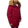 Pánská bunda parka zimní červená Dstreet TX2995 (Velikost S, Barva Červená)