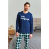 Pánské pyžama Doctor Nap PMB.7341 (Velikost 2XL, Barva Modrá - tmavě)
