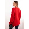 Dámský svetr s příměsí mohairu a vlny volného střihu (Velikost UNI, Barva Červená)