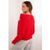 Dámský asymetrický batwing svetr viskózový červený (Velikost UNI, Barva Červená)
