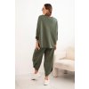 Komplet bavlněný mikina + kalhoty khaki (Velikost UNI, Barva Zelená - tmavě)