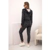 Dámská souprava 69429 z veluru a potiskem (Velikost UNI, Barva Černá)