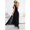 Elegantní černé dlouhé večerní šaty Numoco Basic 637-2 (Velikost UNI, Barva Černá)