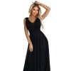 Elegantní černé dlouhé večerní šaty Numoco Basic 637-2 (Velikost UNI, Barva Černá)