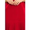 Numoco LUCY - plisované pohodlné šaty - červené 228-3 (Velikost XL, Barva Červená)