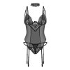 Korzet Obsessive Donarella corset & thong (Velikost XL/2XL, Barva Černá)