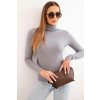 Dámský svetr z viskózy s rolákem a dlouhým rukávem (Velikost UNI, Barva Šedá)