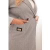 Dámský elegantní sako Plus Size s límcem a velkými kapsami (Velikost UNI, Barva Šedá)