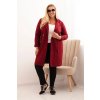 Dámský elegantní sako Plus Size s límcem a velkými kapsami (Velikost UNI, Barva Šedá)