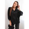 Dámská viskózová košile ART5337 s knoflíky a límečkem (Velikost UNI, Barva Černá)