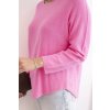 Dámský svetr IT89 z viskózy s dlouhým rukávem a kulatým výstřihem (Velikost UNI, Barva Růžová - tmavě)
