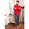 Pánské pyžamo Italian Fashion Rojas dł.r. dł.sp. (Velikost M, Barva Červená)
