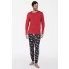 Pánské pyžamo Italian Fashion Rojas dł.r. dł.sp. (Velikost M, Barva Červená)