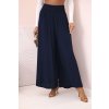 Dámské viskózové kalhoty Flora s elastickým pasem (Velikost UNI, Barva Modrá - tmavě)