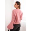 Svetr dámský z moheru s bufkovými rukávy fango (Velikost UNI, Barva Růžová - tmavě)