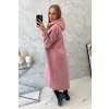 Zateplené šaty 9386 s kapucí (Velikost UNI, Barva Béžová)