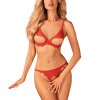 Komplet Obsessive Bergamore 2-pcs set (Velikost XS/S, Barva Červená)