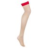 Punčochy na podvazkový pás Obsessive S814 stockings (Velikost L/XL, Barva Červená)
