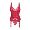 Obsessive Cupide Desir corset - korzet + tanga (Velikost L/XL, Barva Červená)