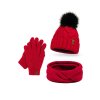 Komplet Vivisence 7014 Kmpl+R čepice, šála, rukavice (Velikost UNI, Barva Červená)