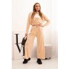 Dámská souprava z veluru se širokými nohavicemi a mikinou s kapucí Igi (Velikost UNI, Barva Béžová - světle)