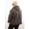 Dámská bunda Plus Size s kapucí a beránkem (Velikost UNI, Barva Modrá)