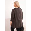 Dámská asymetrická blůza ART25233 Plus Size s ohrnovacími rukávy (Velikost UNI, Barva Bordó)