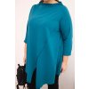 Dámská asymetrická blůza ART25233 Plus Size s ohrnovacími rukávy (Velikost UNI, Barva Bordó)
