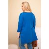 Dámská bavlněná blůza Plus Size asymetrická s náhrdelníkem červená Otilia (Velikost UNI, Barva Červená)