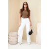 Dámské džíny s širokými nohavicemi a vysokým pasem bílé (Velikost S)