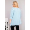 Dámská bavlněná blůza Plus Size s asymetrickým lemem a výřezy (Velikost UNI, Barva Modrá)