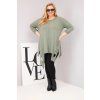 Dámská halenka Plus Size 68136 (Velikost UNI, Barva Modrá)